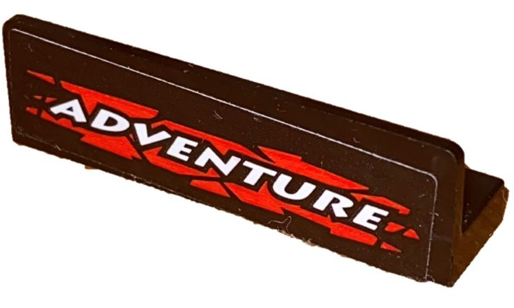 Panel 1 x 4 x 1 with White 'ADVENTURE' on Black and Red Background Pattern (Sticker) - Set 60240
