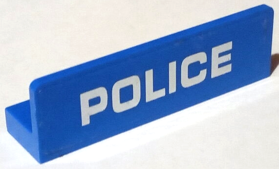 Panel 1 x 4 x 1 with White 'POLICE' Thin Font on Transparent Background Pattern (Sticker) - Set 60174