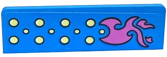 Panel 1 x 4 x 1 with Dark Pink Flame and Bright Light Yellow Circles Pattern Model Right Side (Sticker) - Set 41383