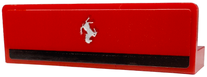 Panel 1 x 4 x 1 with Silver Ferrari Logo and Black Stripe Pattern (Sticker) - Set 76914