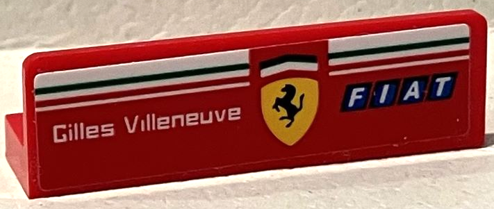 Panel 1 x 4 x 1 with 'Gilles Villeneuve', Ferrari and Fiat Logo Pattern Model Left Side (Sticker) - Set 75889