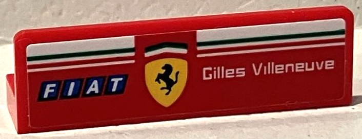 Panel 1 x 4 x 1 with 'Gilles Villeneuve', Ferrari and Fiat Logo Pattern Model Right Side (Sticker) - Set 75889
