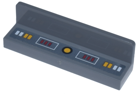 Panel 1 x 4 x 1 with White, Yellow and Red Circle, Rectangles and Buttons Pattern (Sticker) - Set 75357