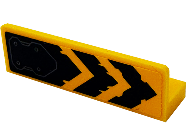 Panel 1 x 4 x 1 with Black Worn Chevrons and Hatch with Rivets Pattern Model Right Side (Sticker) - Set 71833