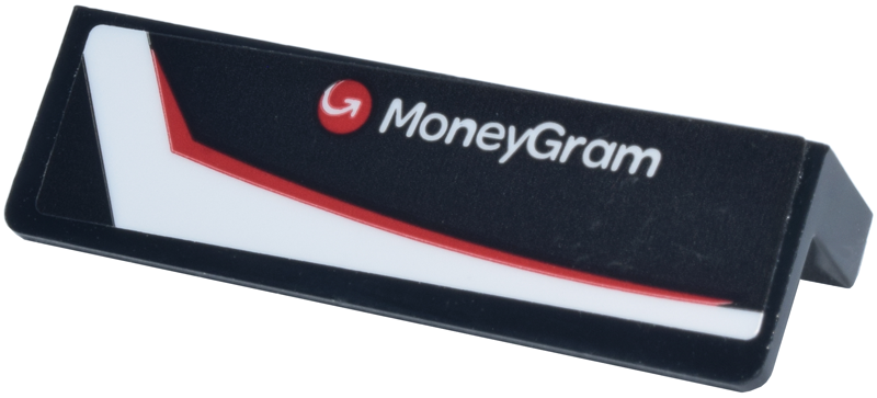 Panel 1 x 4 x 1 with Red and White 'MoneyGram' and Logo, Curved Line and Panel Pattern Model Left Side (Sticker) - Set 77250