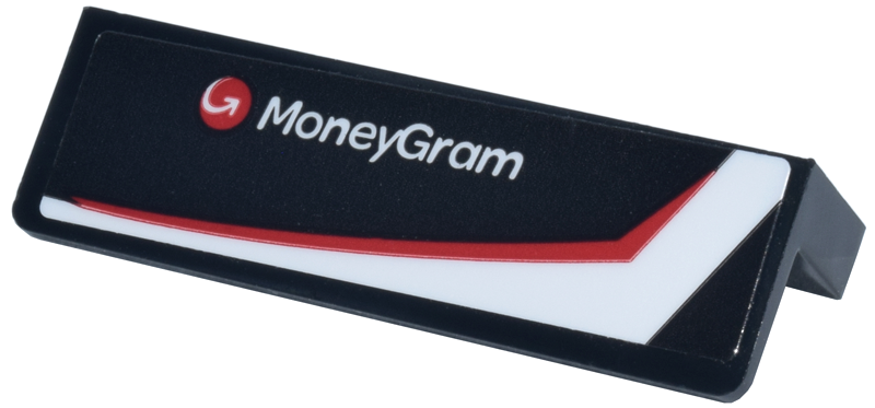 Panel 1 x 4 x 1 with Red and White 'MoneyGram' and Logo, Curved Line and Panel Pattern Model Right Side (Sticker) - Set 77250