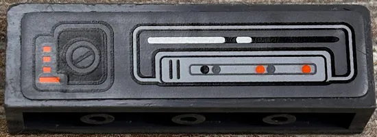 Panel 1 x 4 x 1 with Control Panel with Key Slot, Orange Rectangles, White Light Bars and Lights on Light Bluish Gray Background Pattern (Sticker) - Set 75098