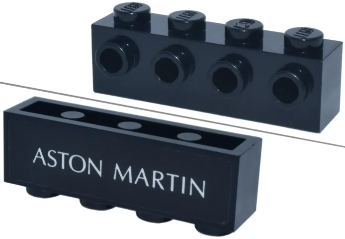 Brick, Modified 1 x 4 with Studs on Side with White 'ASTON MARTIN' Pattern (Sticker) - Set 76925