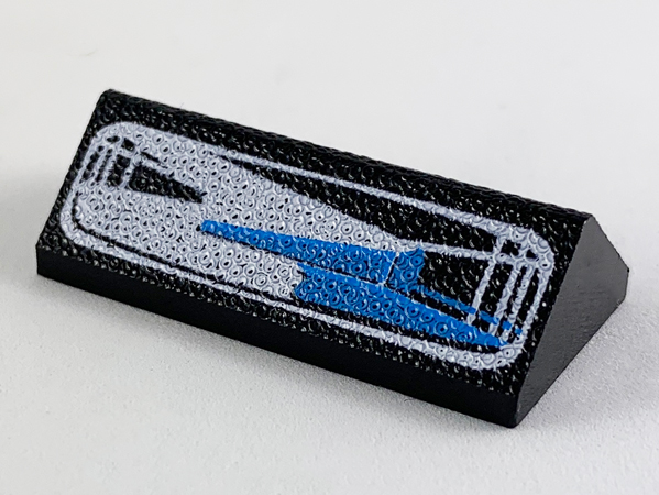 Slope 45 2 x 4 Double with Blue and White Headlight Pattern