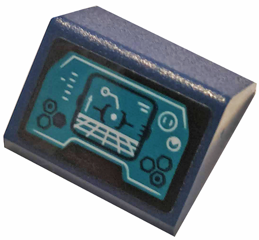 Slope 45 2 x 2 Double with Dark Turquoise Control Display Panel Pattern (Sticker) - Set 76144