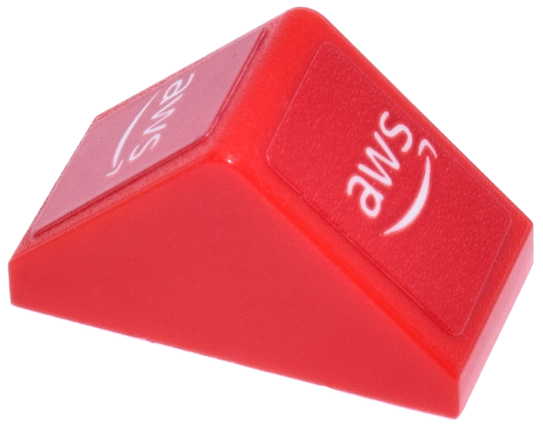 Slope 45 2 x 1 Double with Bottom Stud Holder with White 'aws' and Arrow Logo Pattern (Stickers) - Set 77242