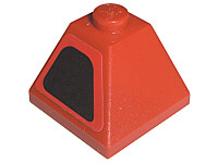 Slope 45 2 x 2 Double Convex with Intake on Red Background Pattern Model Left Side (Sticker) - Sets 8143 / 8671