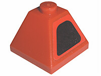 Slope 45 2 x 2 Double Convex with Intake on Red Background Pattern Model Right Side (Sticker) - Sets 8143 / 8671