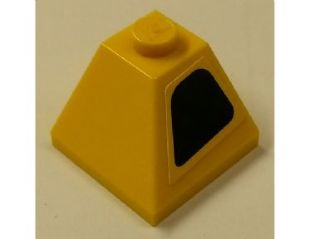 Slope 45 2 x 2 Double Convex with Intake on Yellow Background Pattern Model Right Side (Sticker) - Set 8143