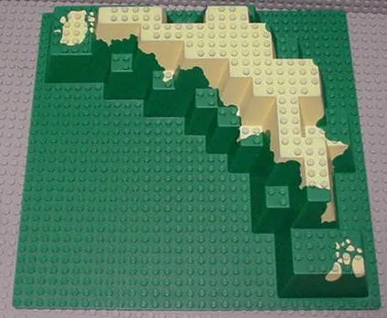 Baseplate, Raised 32 x 32 Foothill with Tan Dirt Pattern