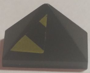 Slope 45 2 x 1 Triple with Inside Bar with Black and Yellow Danger Stripes Pattern Model Left Side (Sticker) - Set 7702