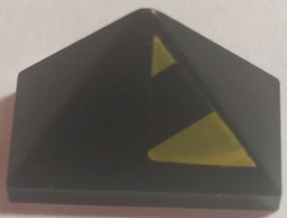 Slope 45 2 x 1 Triple with Inside Bar with Black and Yellow Danger Stripes Pattern Model Right Side Pattern (Sticker) - Set 7702