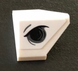 Slope 45 2 x 1 Double / Inverted - with Bottom Stud Holder with Angry Black Eye Pattern Model Left Side (Sticker) - Set 76075