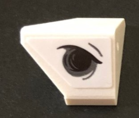 Slope 45 2 x 1 Double / Inverted - with Bottom Stud Holder with Angry Black Eye Pattern Model Right Side (Sticker) - Set 76075