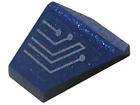 Slope 45 2 x 1 Double / Inverted with Silver Circuitry 5 Lines Pattern Model Right Side (Sticker) - Set 7702/7703