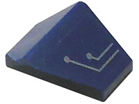 Slope 45 2 x 1 Double / Inverted with Silver Circuitry 2 Lines Pattern Model Left Side (Sticker) - Set 7702/7703