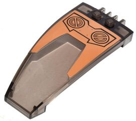 Windscreen 8 x 4 x 2 Curved Taper with Dual 2 Fingers, 2 Bolts on Orange Pattern (Sticker) - Set 7706