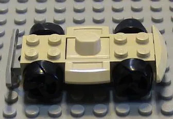 Vehicle, Base 4 x 6 Racer Base with Black Wheels and Light Gray Bumper