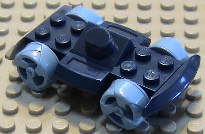 Vehicle, Base 4 x 6 Racer Base with Medium Blue Wheels and Light Gray Bumper