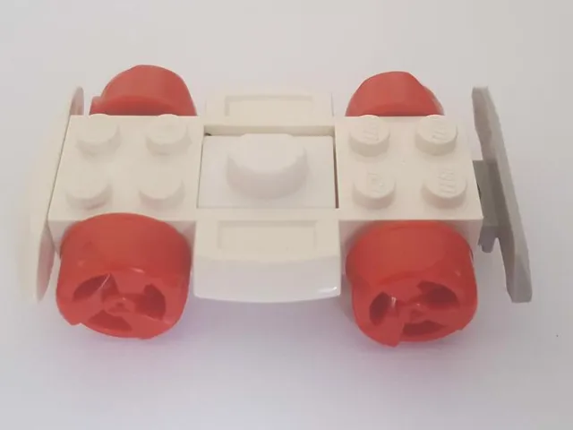 Vehicle, Base 4 x 6 Racer Base with Red Wheels and Light Gray Bumper