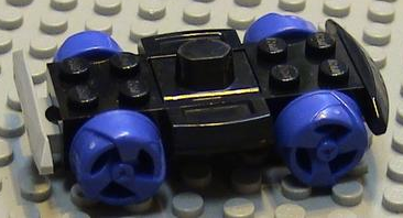 Vehicle, Base 4 x 6 Racer Base with Violet Wheels and Light Gray Bumper