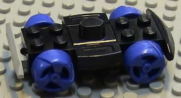 Vehicle, Base 4 x 6 Racer Base with Violet Wheels and Light Gray Bumper