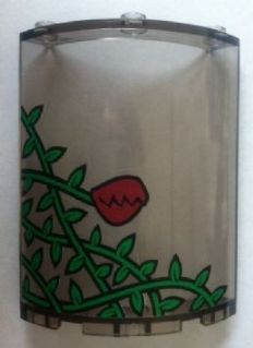 Cylinder Quarter 4 x 4 x 6 with Ivy Plant and Red Flower Closed Pattern (Sticker) - Set 7785