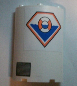 Cylinder Quarter 4 x 4 x 6 with Coast Guard Logo and Vent Grille on Left Pattern (Stickers) - Set 7739