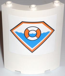 Cylinder Quarter 4 x 4 x 6 with Coast Guard Logo Pattern (Sticker)