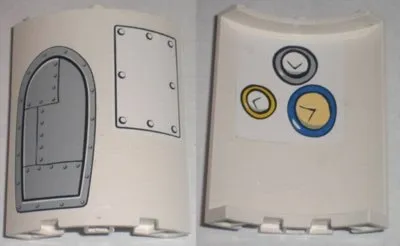 Cylinder Quarter 4 x 4 x 6 with Door and Metal Plate Outside and Clocks Inside Pattern (Stickers) - Set 3831