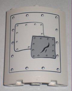 Cylinder Quarter 4 x 4 x 6 with Patched Metal Plate Pattern (Sticker) - Set 3831