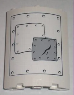 Cylinder Quarter 4 x 4 x 6 with Patched Metal Plate Pattern (Sticker) - Set 3831