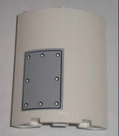 Cylinder Quarter 4 x 4 x 6 with Dark Gray Metal Plate Pattern (Sticker) - Set 3831