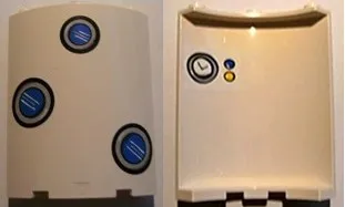 Cylinder Quarter 4 x 4 x 6 with Portholes Outside and Clock with Buttons Inside Pattern (Stickers) - Set 3831