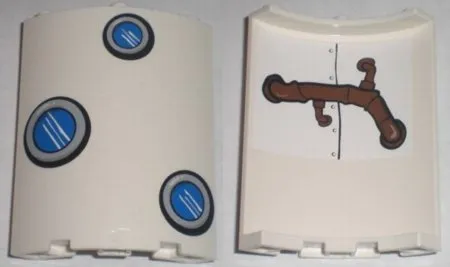 Cylinder Quarter 4 x 4 x 6 with Portholes Outside and Brown Pipes Inside Pattern (Stickers) - Set 3831