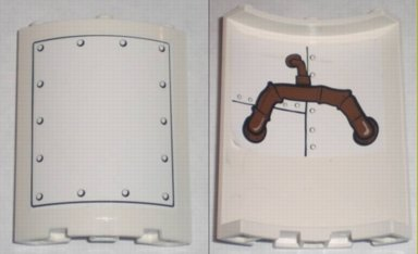 Cylinder Quarter 4 x 4 x 6 with Large Metal Plate Outside and Brown Pipes Inside Pattern (Stickers) - Set 3831