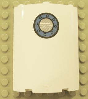 Cylinder Quarter 4 x 4 x 6 with Porthole Near Top Pattern (Sticker) - Set 4982