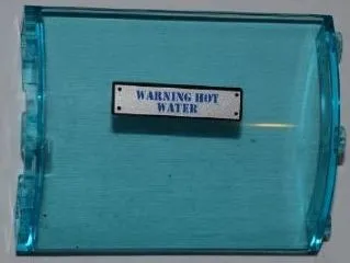 Cylinder Quarter 4 x 4 x 6 with 'WARNING HOT WATER' Pattern Model Left Side (Sticker) - Set 8190