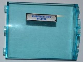 Cylinder Quarter 4 x 4 x 6 with 'WARNING HOT WATER' Pattern Model Right Side (Sticker) - Set 8190