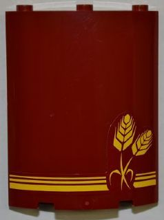 Cylinder Quarter 4 x 4 x 6 with 3 Yellow Stripes and Wheat Spikes Pattern (Sticker) - Set 7637