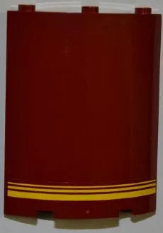 Cylinder Quarter 4 x 4 x 6 with 3 Yellow Stripes Pattern (Sticker) - Set 7637