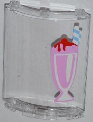 Cylinder Quarter 4 x 4 x 6 with Pink Ice Cream Sundae Pattern (Sticker) - Set 3061