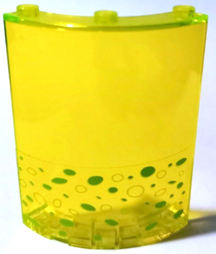 Cylinder Quarter 4 x 4 x 6 with Lime Bubbles Pattern Model Right Side (Sticker) - Set 79119