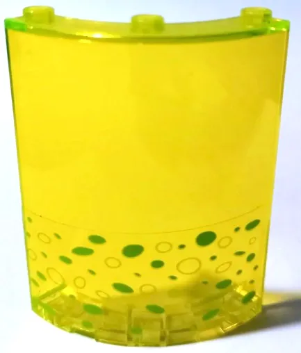 Cylinder Quarter 4 x 4 x 6 with Lime Bubbles Pattern Model Right Side (Sticker) - Set 79119