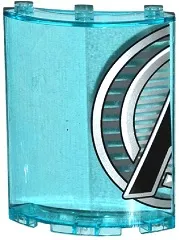 Cylinder Quarter 4 x 4 x 6 with Avengers Logo Left Half Pattern (Sticker) - Set 76038